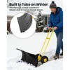 36" Heavy-Duty Snow Pusher Shovel with Wheels, Snow Pusher Hand Plow for Snow Removal, 5 Level Adjustable Handle & 7-Position Angled Blade - 2 of 4