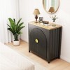 Fredees 31.5-Inch Farmhouse Wood Sideboard with Adjustable Shelves and 2 Fluted Doors – Suitable for Living Room, Dining Room, Bedroom, or Entryway. - 3 of 4