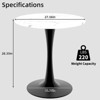 Sapphtopaz Modern Round Dining Table with Tapered Pedestal Base Coffee Table with Faux Marble Finish Kitchen Table for Living Room - 3 of 4