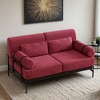 Modern Loveseat Sofa 59" Sofa Couch 2-Seater Sofa with Flexible USB Ports , Unique Cylindrical Armrests - Leovsnove - 2 of 4