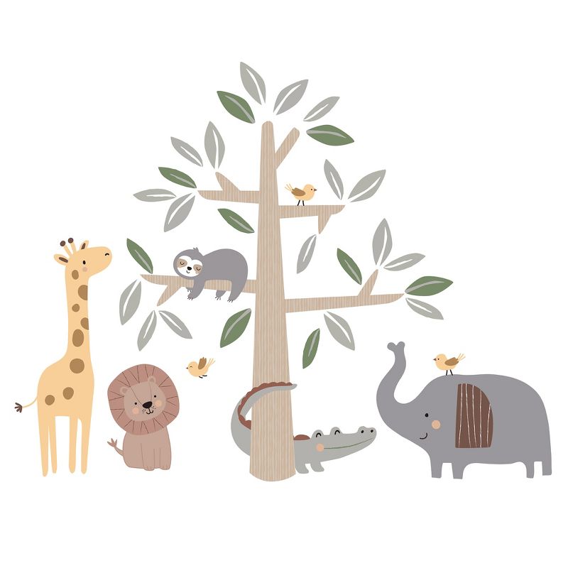 Lambs & Ivy Jungle Story Safari Elephant/Tree Nursery Wall Decals/Stickers, 1 of 5