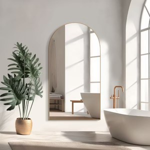 MAYEERTY 71 inch Full Length Mirror Archede Aluminum Alloy Frame Floor Mirror with Bracket Gold - 1 of 4