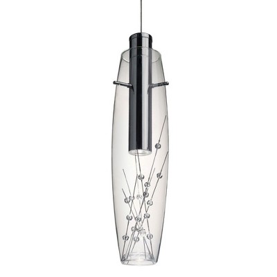 Besa Lighting Willow 1 - Light Pendant in  Satin Nickel