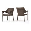 1 Piece Elegant Curved Design Modern Outdoor Wicker Armchair, Weather-Resistant PE Rattan with Sturdy Iron Frame-Coolbibila - 2 of 4