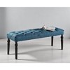 Mshliw 48" Tufted Fabric Dining Bench with Turned Wood Legs, Upholstered Entryway or Bedroom Bench for Dining Room Seating, Classic Modern Style - 3 of 4