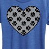 Women's - Instant Message - Paw Fill Heart Short Sleeve Graphic T-Shirt - 2 of 4