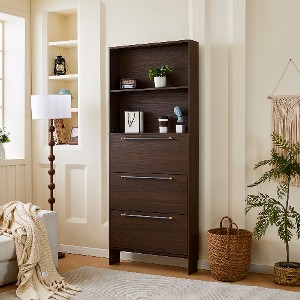 Lyngins Extendable Rotating Storage Cabinet, 2-Tone Buffet Sideboard Cabinet with Drawer & Flip Doors, Kitchen Cabinet, or Corner Cabinet - 1 of 4