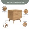 Ren Home Leva Scandinavian-Style 2-Drawer Nightstand, Oak - 4 of 4