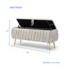 NicBex Bedroom Bench with Gold Legs Upholstered End of Bed Bench Velvet Oval Storage Ottoman Bench Toy Box for Living Room, Entryway - 4 of 4