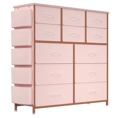 Garvee 12 Drawer Dresser for Bedroom,Tall Fabric Dresser with Side Pockets and Hooks