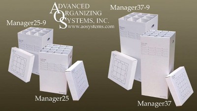 White Cardboard 9-Slot Rolled File Storage Box