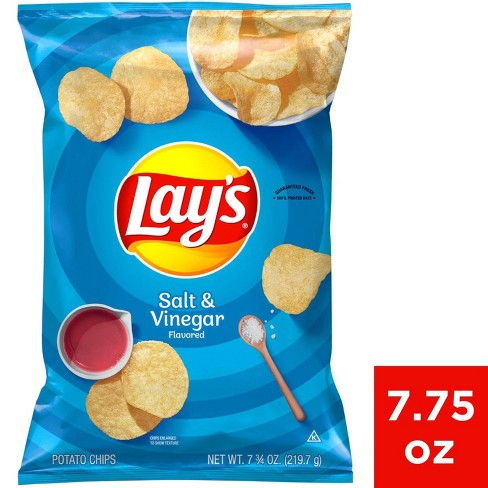 Lay's Salt & Vinegar Potato Chips, 7.75 oz Bag