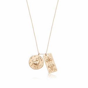 Zodiac Double Medallion 18k Gold Plated Necklace - Ettika - 1 of 2
