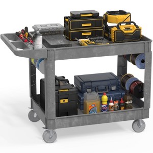 Huxxion Utility Cart with Wheels, Heavy Duty Rolling Service Cart for Warehouse,Garage, Cleaning() - 1 of 4