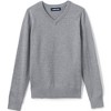 Lands' End School Uniform Kids Cotton Modal Fine Gauge V-neck Sweater - 2 of 3