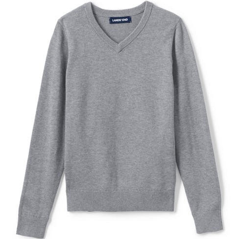 Lands' End School Uniform Boys Cotton Modal Fine Gauge V-neck Sweater ...