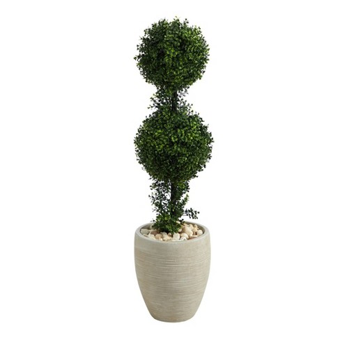 Nearly Natural 23 H Plastic Boxwood Ball Topiary With Planter Green -  Office Depot