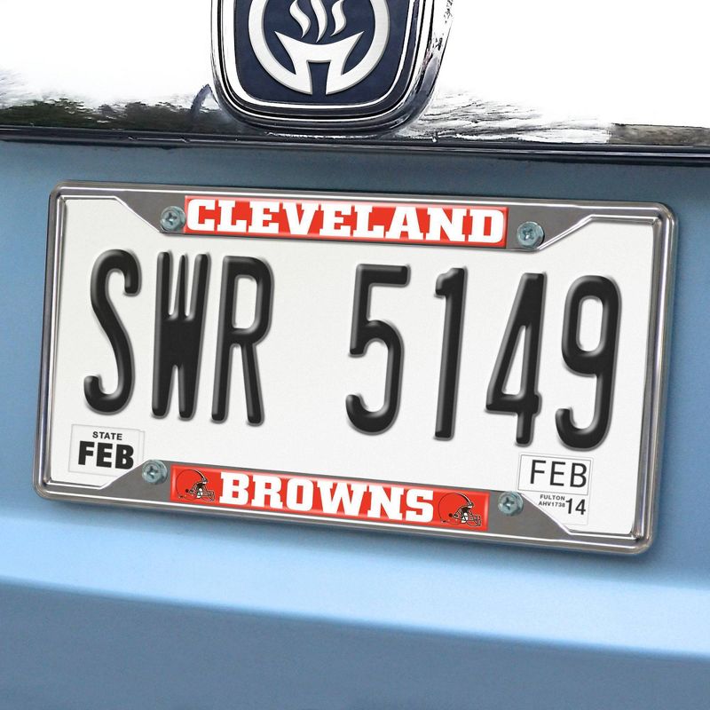 NFL Cleveland Browns Stainless Steel License Plate Frame, 2 of 4