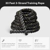 BalanceFrom 3 Strand Thick Training Rope Durable Workout Equipment Battle Rope for Strength, Endurance, Exercise, and Home Gym Fitness, 30 Foot, Black - 3 of 4