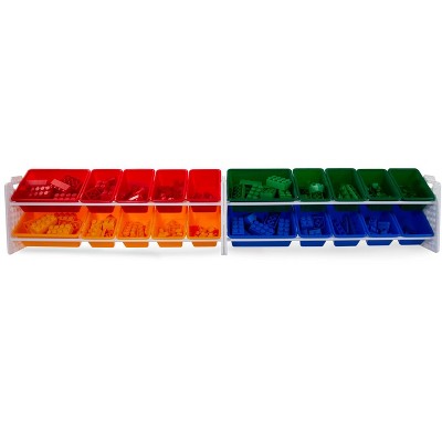 Primary Color Toy Organizer with 20 Removable Plastic Bins