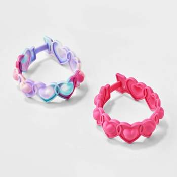 Girls' 2pk Heart Bubble Pop Bracelet Set - Cat & Jack™ Pink/Purple