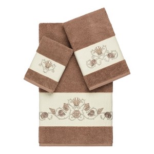 Linum Home Textiles 100% Turkish Cotton BELLA Embellished Towel Set - 1 of 4