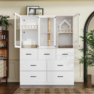 Famapy Multifunctional White Pet Furniture for Cats Built - in Climbing Shelf, Ideal for a Cozy and Tidy Home - 1 of 4