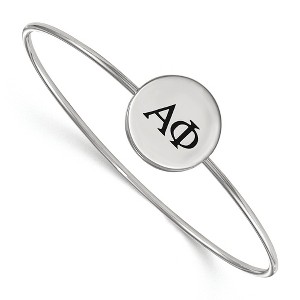 Black Bow Jewelry Sterling Silver Alpha Phi Greek Life Bangle Bracelet 6 Inch - 1 of 3
