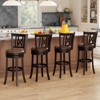 Tangkula Set of 4 Bar Stools 30" Swivel Bar Chairs w/ Footrest Hollowed Backrest - 2 of 4