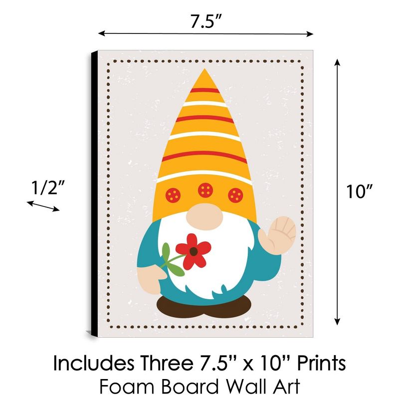 Big Dot of Happiness Garden Gnomes - Forest Gnome Wall Art and Kids Room Decor - 7.5 x 10 inches - Set of 3 Prints, 4 of 7
