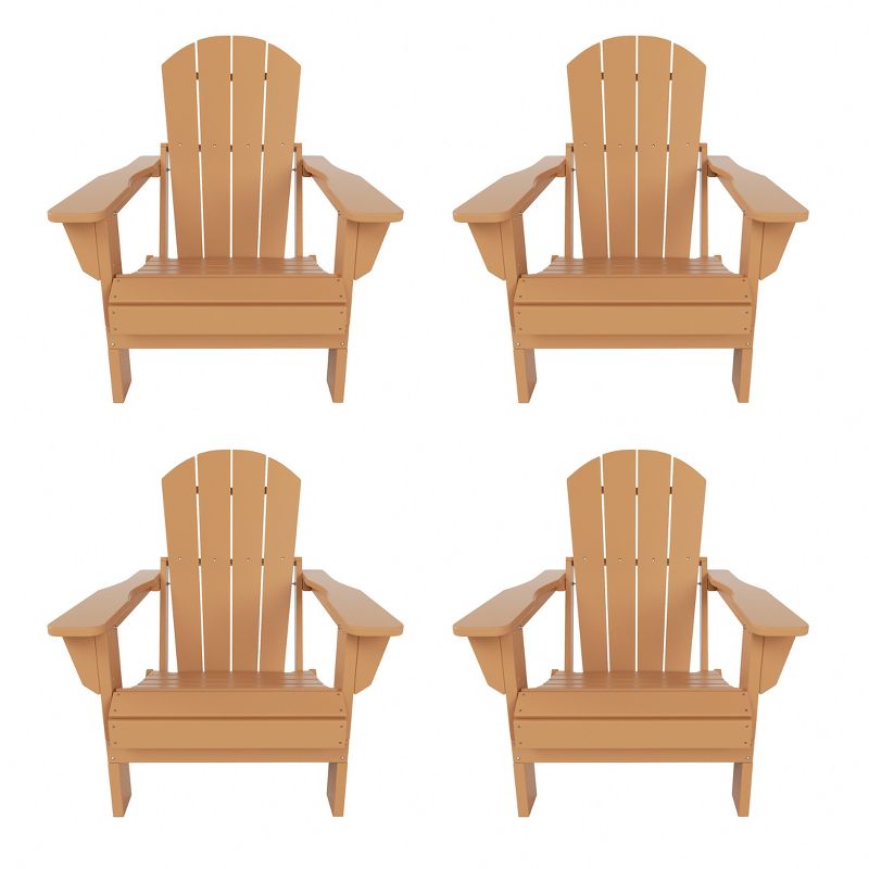 WestinTrends Malibu HDPE Outdoor Patio Folding Poly Adirondack Chair (Set of 4), 1 of 6