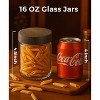 16oz 4 Pack Overnight Oats Containers with Lids, Glass Jars with Acacia Wood Airtight Lids, for Yogurt, Chia Pudding, Parfait, Snacks, Spice - 4 of 4