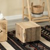 Vintiquewise Accent Decorative Natural Wooden Square Stump Stool, with Wheels for Indoor and Outdoor - 3 of 4