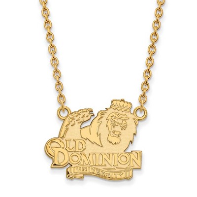 Black Bow Jewelry 10k Yellow Gold Old Dominion Monarchs NCAA Necklace 18 Inch