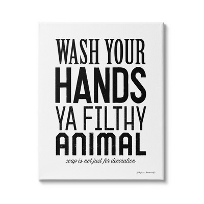 Stupell Industries Wash Your Hands Ya Filthy Animal Funny Bathroom