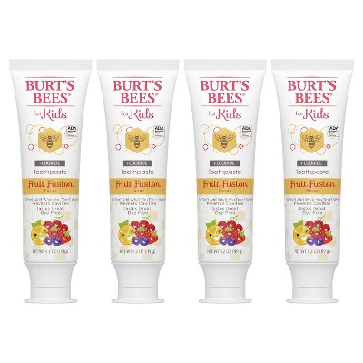 Burt's Bees Kids Natural Toothpaste with Fluoride - Fruit Fusion - 4.2oz/4pk
