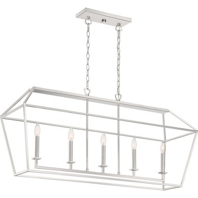 Quoizel Lighting Aviary 5 - Light Island Pendant Light in  Polished Nickel