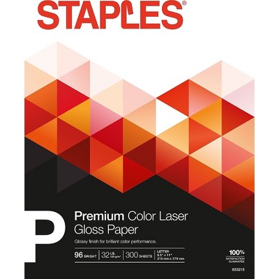 Staples 8.5" x 11" Laser Paper 32 lbs. 96 Brightness 300/Pack (86048) 633215