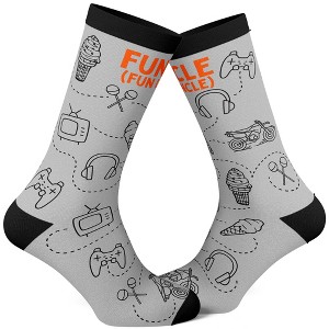 Crazy Dog T-Shirts Men's Funcle Socks Funny Cool Uncle Family Fun Activities Gaming Ice Cream Footwear - 1 of 4