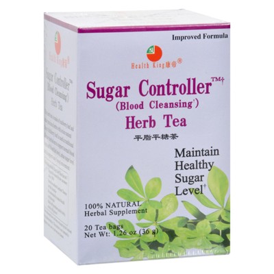 Health King Medicinal Teas Sugar Controller Blood Cleansing Herb Tea - 1 Box/20 Bags