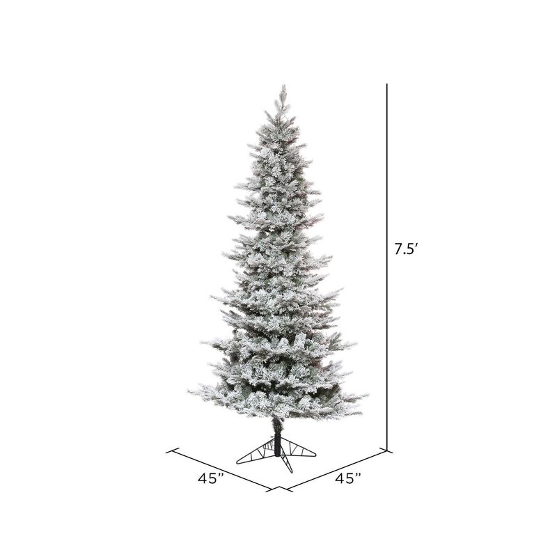 Vickerman Slim Flocked Kiana Pine Artificial Christmas Tree, 2 of 5