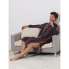 Lars Amadeus Men's V-Neck Button Long Sleeves Striped Print Nightgown - 2 of 4