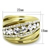 Slickblue Women’s Gold Tone Curved Band Ring with Multiple Clear Synthetic Crystals, Stainless Steel, Sizes 5 to 10 - 3 of 4