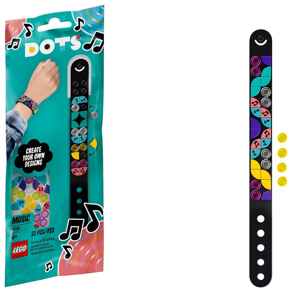 LEGO DOTS Music Bracelet 41933 DIY Craft Bracelet Kit to Encourage Self-Expression (33 Pieces)