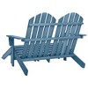 vidaXL Garden Chair White Fir Wood 2-seater Ergonomic Adirondack Chair - Blue - 4 of 4