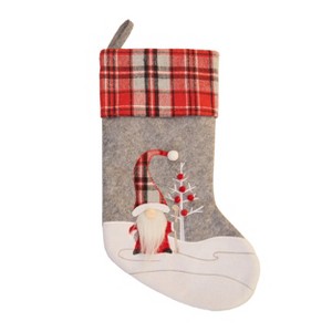 Season's Designs 20In Santa Gnome Stocking W/ Plaid Cuff - 1 of 1