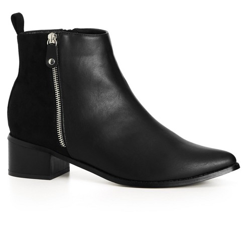 black patent ankle boots
