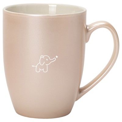 Elanze Designs 10 Ounce Ceramic Decorative Laser Engraved Giftable Novelty Tea Coffee Cup Mug Precious Pearl Baby Elephant Heart