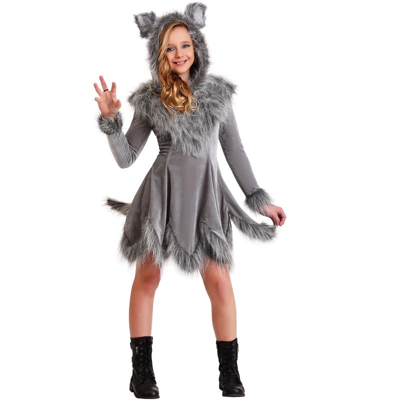 HalloweenCostumes.com Wolf Costume Girl's, 1 of 4