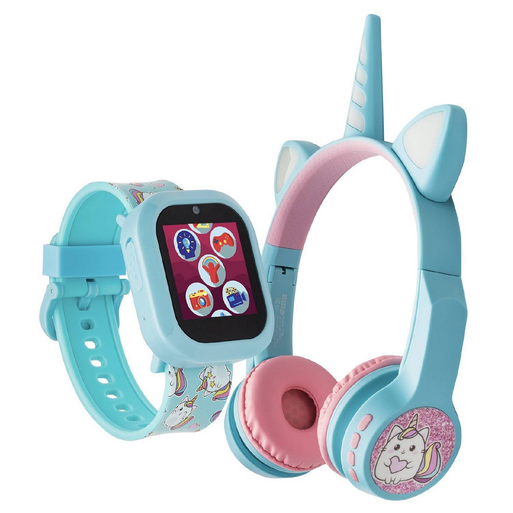 Photos - Wrist Watch PlayZoom Girl V3 Light Blue Unicorn with Bluetooth Headphone Set